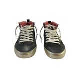 *Golden Goose Midstar Leather Suede Glitter Mid-Top Lace-Up Sneakers, Size 37