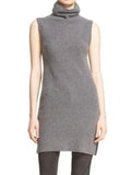 *Alice + Olivia Fay Wool & Cashmere Rib Knit Sleeveless Turtleneck Tunic Sweater Vest, Size XS