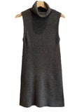 *Alice + Olivia Fay Wool & Cashmere Rib Knit Sleeveless Turtleneck Tunic Sweater Vest, Size XS