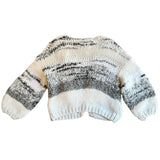 *Brochu Walker Merle Handknit Wool Angora Stripe Round Neck No Closure Cardigan, Size XS