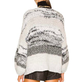 *Brochu Walker Merle Handknit Wool Angora Stripe Round Neck No Closure Cardigan, Size XS