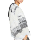 *Brochu Walker Merle Handknit Wool Angora Stripe Round Neck No Closure Cardigan, Size XS