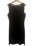 *St. John Caviar Merino Wool Blend Sleeveless Scoop Neck Sheath Knee Length Dress, Size 10