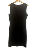 *St. John Caviar Merino Wool Blend Sleeveless Scoop Neck Sheath Knee Length Dress, Size 10