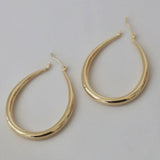 Katie Waltman Teardrop Gold Plate Large Hoop Earrings