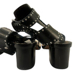*Isabel Marant Jaeryn Leather Studded Ankle Buckle 2" Block Heel Gladiator Sandals w/Box, Size 37