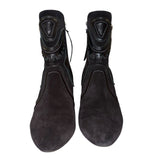 *Isabel Marant Lola Western Suede & Leather Applique Cone Heel Ankle Boots Booties w/Box, Size 38