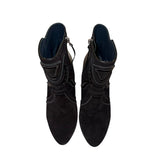 *Isabel Marant Lola Western Suede & Leather Applique Cone Heel Ankle Boots Booties w/Box, Size 38