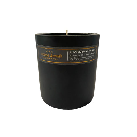 Camino Brands Black Currant & Whiskey Candle Black Glass Jar 13 oz.