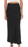 *Jenni Kayne Crepe Satin Bias Cut Elastic Waist Slip Midi Skirt, Size XL