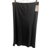 *Jenni Kayne Crepe Satin Bias Cut Elastic Waist Slip Midi Skirt, Size XL