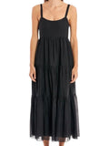 *La Ligne Melisa Cotton & Silk Voile Scoop Cami Empire Tiered Maxi Dress, Size XL