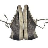 *Golden Goose Superstar Glitter Leather Suede Star & Toe Hidden Lift Platform Sneakers, Size 36