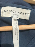 *Apiece Apart Chabrol Linen Blend Puff Sleeve Surplice Braided Belt Wide Leg Cropped Jumpsuit, Size 2
