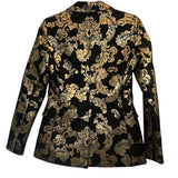 *Alice + Oliva Macey Metallic Jacquard Notch Lapel One Button Slim Cut Blazer, Size 4