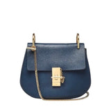 *Chloe Small Drew Leather Crossbody Bag with Gold Hardware and Chain Strap