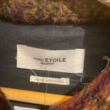 ^Isabel Marant Etoile Leiko Wool Blend Tweed Plaid Long Puff Sleeve Button-Up Trucker Jacket, Size FR38=6