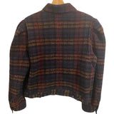 *Isabel Marant Etoile Leiko Wool Blend Tweed Plaid Long Puff Sleeve Button-Up Trucker Jacket, Size FR38=6