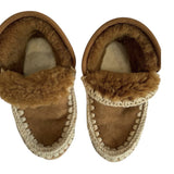 ^Mou Eskimo Sneaker Suede Shearling Wool Whipstitched Fold Over Cuff Booties, Size 37