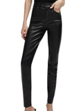 *NWT Veronica Beard Debbie Vegan Leather High-Rise 5 Pocket Straight Leg Jeans, Size 25(0)