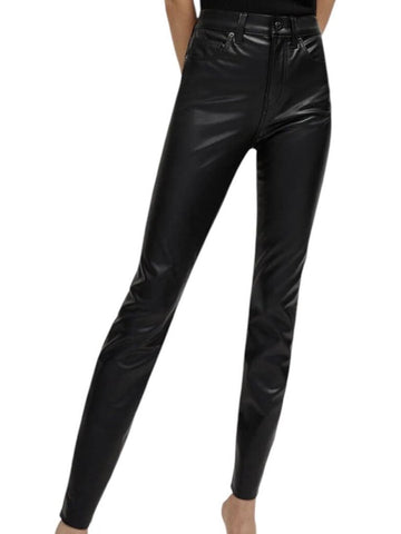 *NWT Veronica Beard Debbie Vegan Faux Leather High-Rise Straight Leg Pants Jeans, Size 25(0)