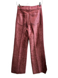 *NWT Victoria Beckham Alina Textured Velvet High-Rise Patch Pocket Wide Leg Pants, Size 2