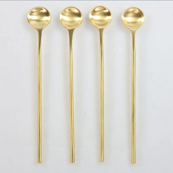 Be Home Matte Gold Thin Spoons, Set of 4