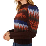 ^NWT Antik Batik Roloh Wool & Alpaca Fair Isle Long Puff Sleeve Crew Neck Sweater, Size FR38=US6