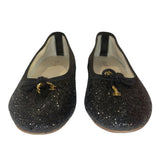 *Celine Les Ballerines Glitter Leather Charm Bow Trim Round Toe Ballet Flats w/Box, Size 40