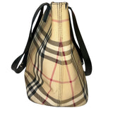 *AS IS Burberry VINTAGE Nova Check Coated Canvas Leather Trim Zip Top Shoulder Bag