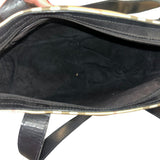 *AS IS Burberry VINTAGE Nova Check Coated Canvas Leather Trim Zip Top Shoulder Bag
