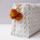 Graymarket Design Sunburst Sky Honey Block Print Toiletry Bag