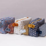 Graymarket Design Sunburst Sky Honey Block Print Toiletry Bag