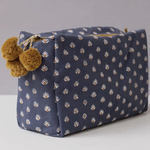 Graymarket Design Aja Cloud Navy Block Print Toiletry Bag