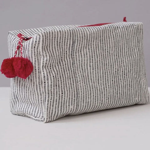 Graymarket Design Alice Stripe White Toiletry Bag