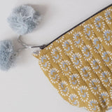 Graymarket Design Sunburst Dark Honey Block Print Makeup Pouch