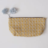 Graymarket Design Sunburst Dark Honey Block Print Makeup Pouch