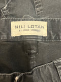 *Nili Lotan Shon Stretch Cotton Mid-Rise Patch Pocket Curved Tapered Barrel Leg Pants, Size 0