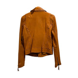 *Joie Ailey Leather Tassel Pulls Asymmetric Zip Front Moto Jacket, Size L