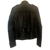 *Boda Skins Napoleon Leather & Suede Patch Sleeve Silver Studs Sgt. Pepper Jacket, Size UK12 (US8)
