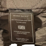 *Boda Skins Napoleon Leather & Suede Patch Sleeve Silver Studs Sgt. Pepper Jacket, Size UK12 (US8)