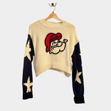 *NWT RE/DONE 50's Cotton Knit Popeye Classic Crew Neck Sweater, Size XS
