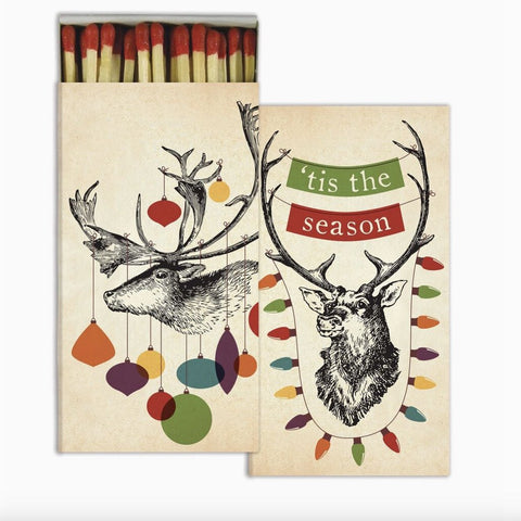 HomArt Christmas Decorated Stags Large Matchbox