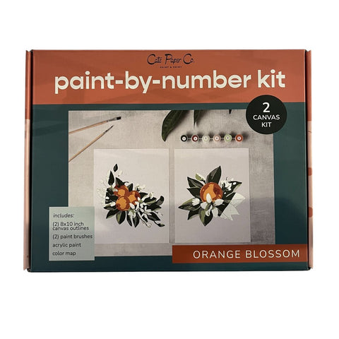 Cate Paper Co. Orange Blossoms Acylic Paint by Numbers Kit