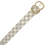 *Louis Vuitton M9782 Damier Azur 25mm Gold Buckle Belt, Size 85/34