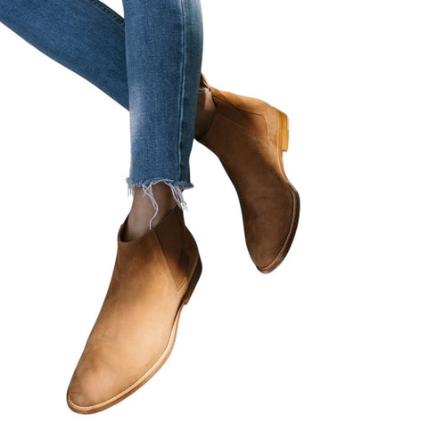 ^Jenni Kayne Chelsea Oiled Leather Almond Toe Elastic Panel Pull-On Ankle Boots, Size 37