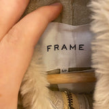 *NWT FRAME Faux Fur Balloon Sleeve Mock Neck Half Zip Popover Jacket, Size S