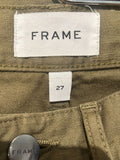 *FRAME Le Slouch Short High-Rise Button Fly Straight-Leg Ankle Cargo Pants, Size 27(4)