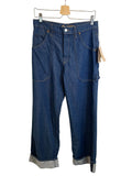 *NWT Mother Snacks Smoothie Carpenter Sneak High-Rise Button Fly Wide Leg Cuff Jeans, Size 27(4)