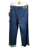 *NWT Mother Snacks Smoothie Carpenter Sneak High-Rise Button Fly Wide Leg Cuff Jeans, Size 27(4)